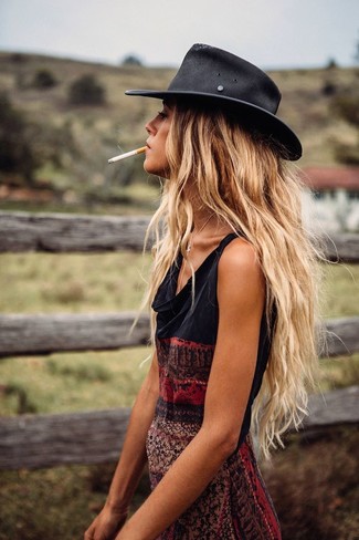 Cowboy Hat + Thin Strap Dress