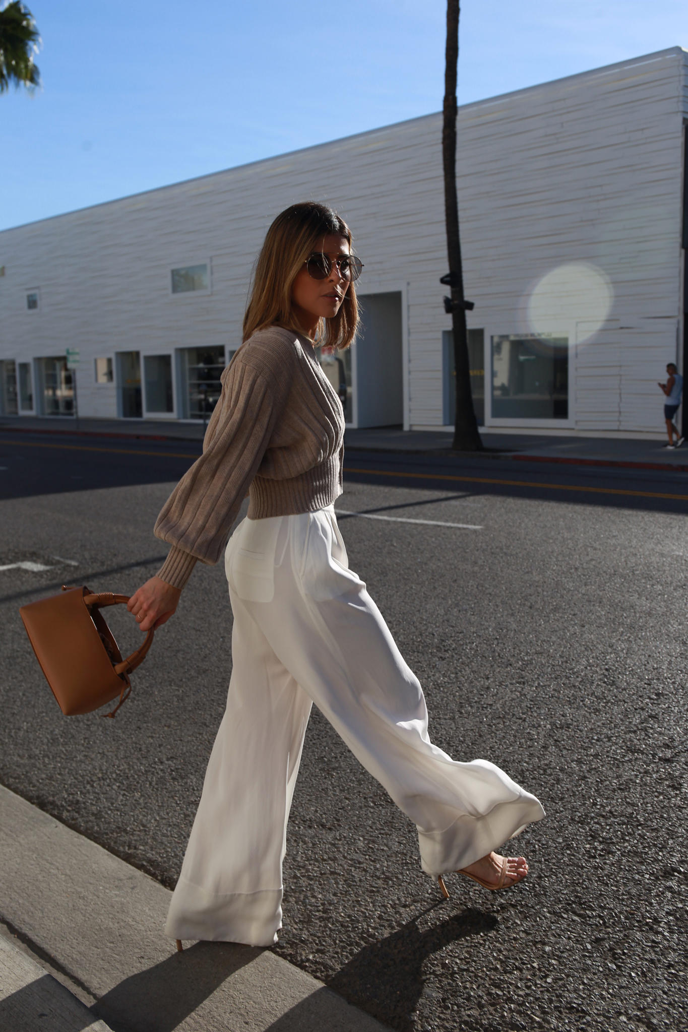 How to Wear Wide-Leg Pants With a Long, Open Cardigan