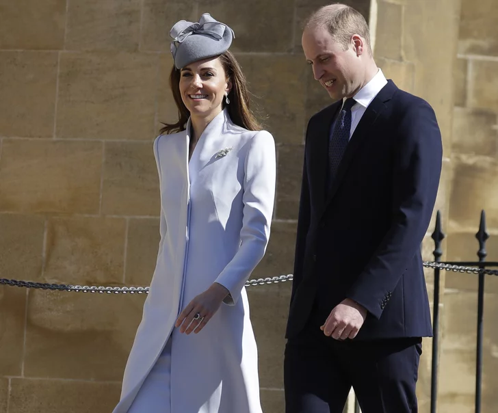 Kate's familiar blue coat for Easter 2019
