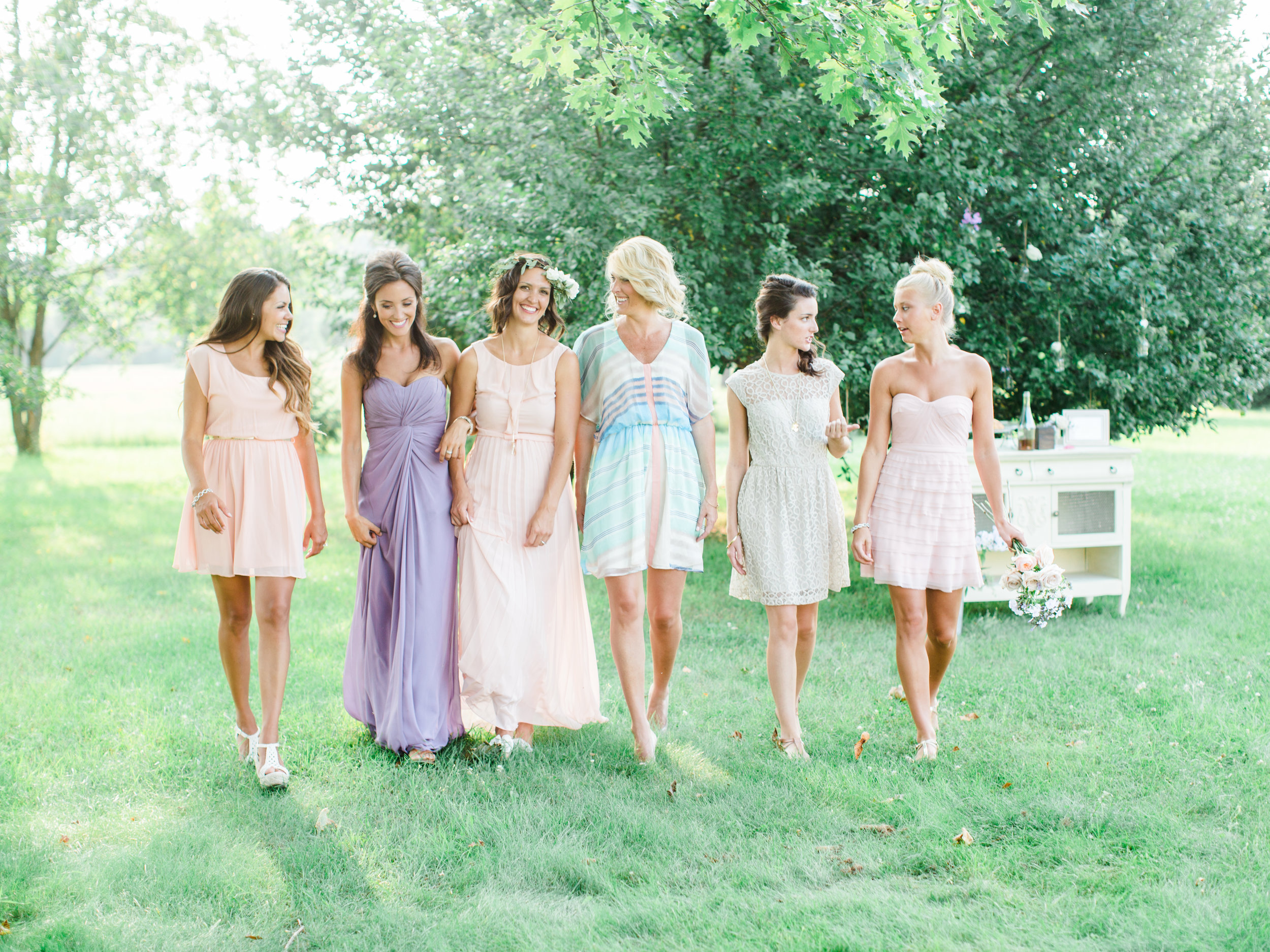 Outfits in pastel colors for tea party