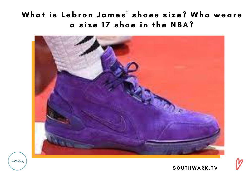 What is Lebron James' shoes size Who wears a size 17 shoe in the NBA