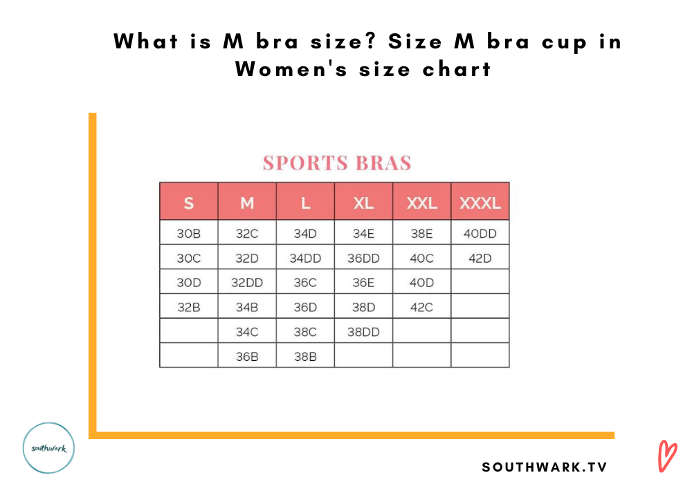 What is M bra size? Size M bra cup in Women's size chart 