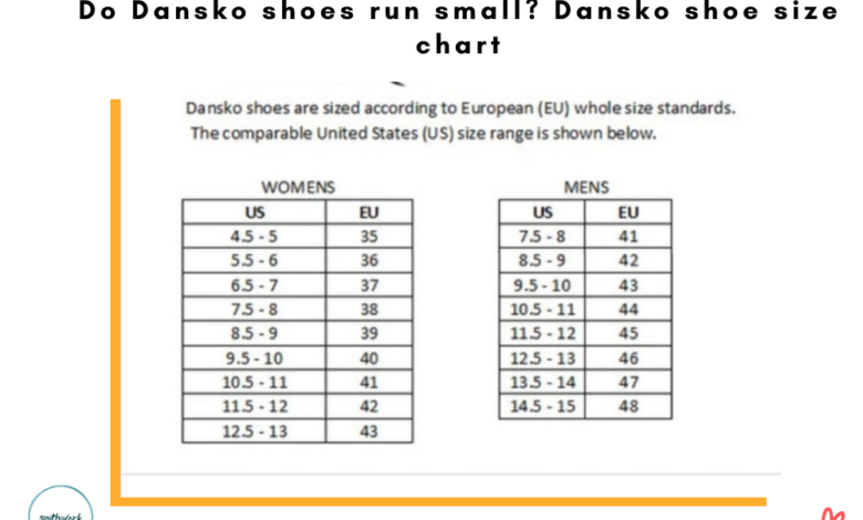 Do Dansko shoes run small? Dansko shoe size chart