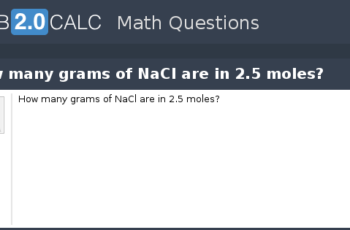How Many Molecules Are In 2.5 Moles Of Nacl?